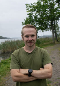 Porträttbild på Edvin Jensen, #2 till kommunfullmäktige för Miljöpartiet i Kinda