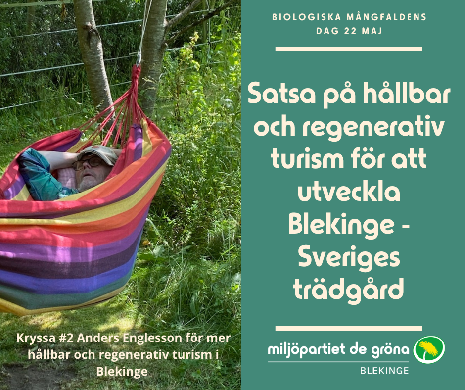 Kryssa Anders Englesson för mer hållbar och regenerativ turism i Blekinge